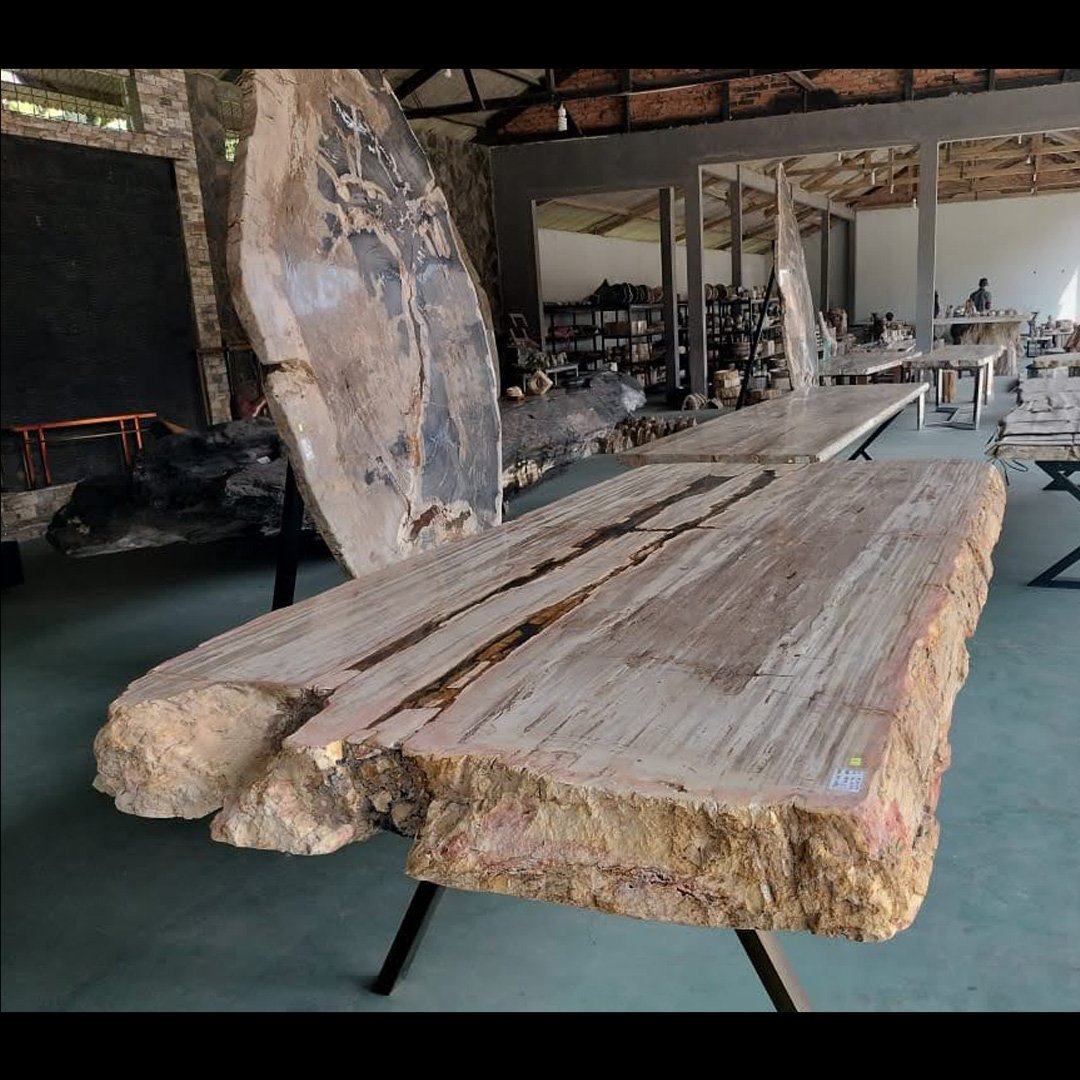 Large Indonesian petrified wood dining table