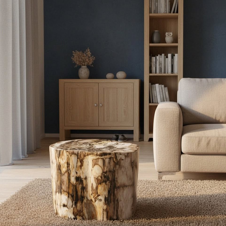 Indonesian petrified wood artwork for elegant spaces