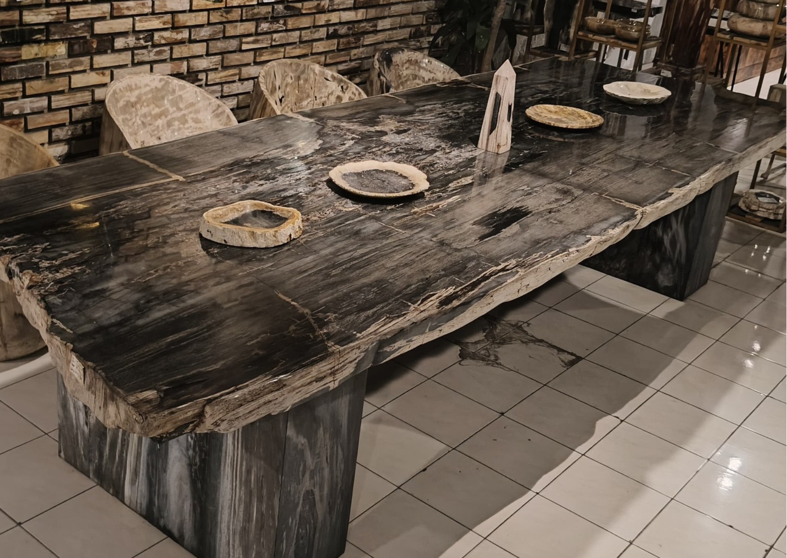 dining table petrified wood
