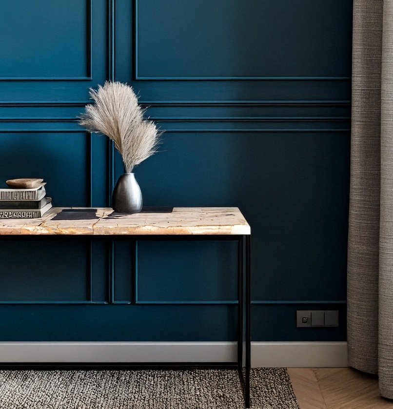 Indonesian petrified wood console table for luxury interior