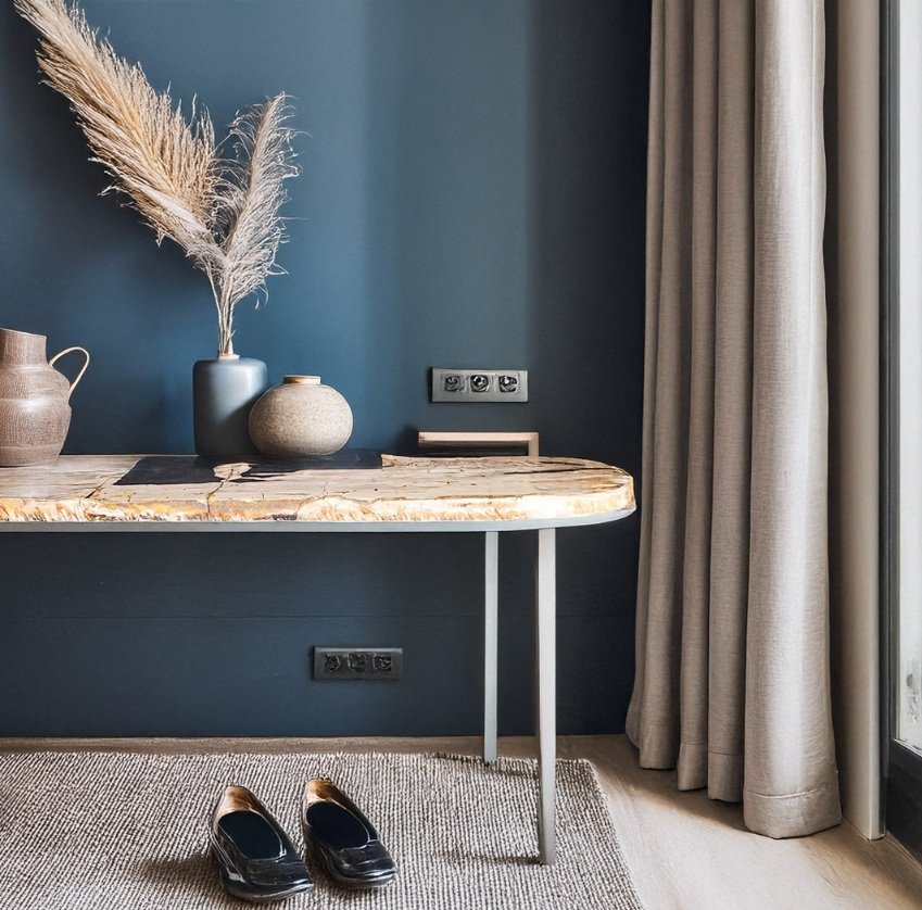 Indonesian petrified wood console table