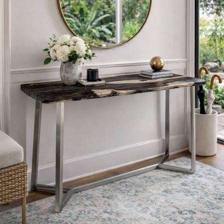 Indonesian petrified wood console furniture