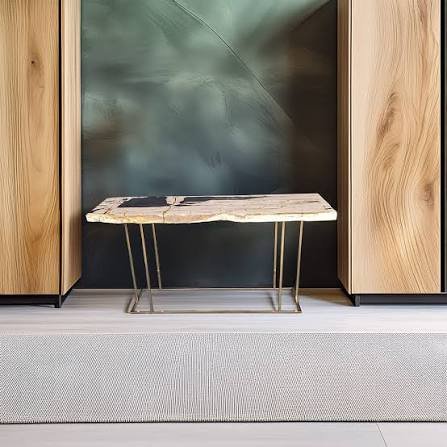 Indonesian petrified wood console table furniture collection
