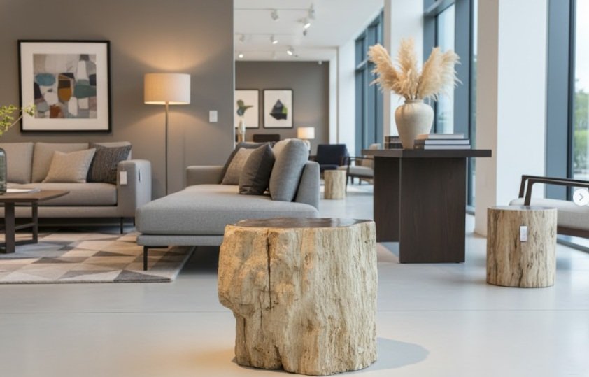 Indonesian petrified wood side table